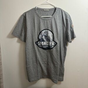Moncler Logo Maglia T-Shirt Gray Short Sleeve Size XL